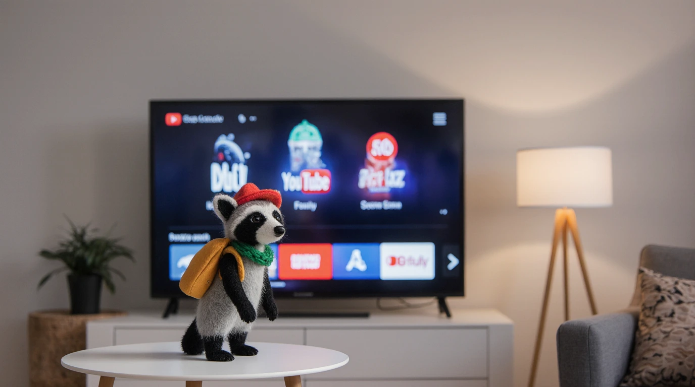 Smart TV streaming live TV apps like Hulu, YouTube TV, and Sling in a modern living room setup, representing IPTV cord-cutting in 2025.